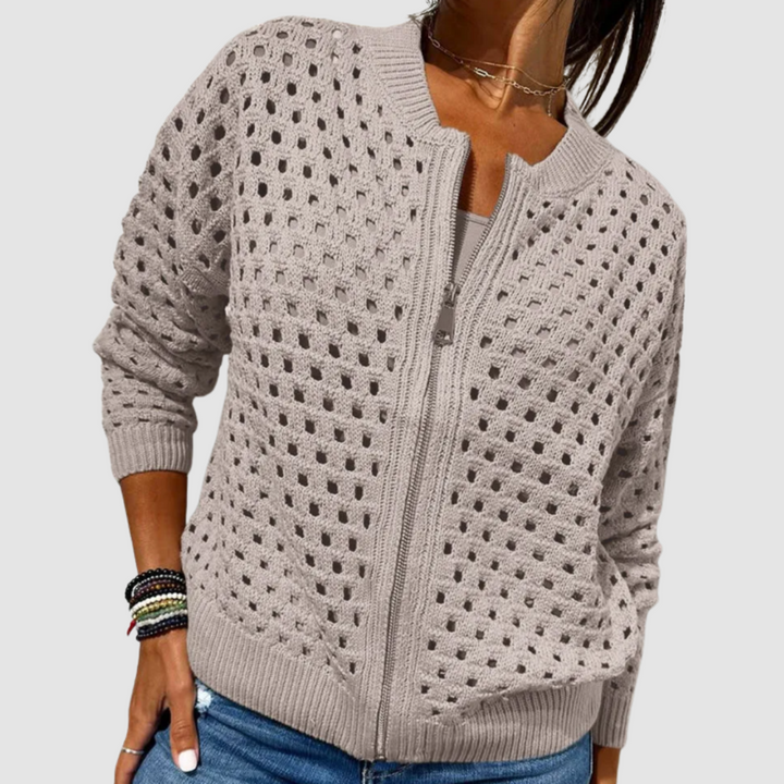 Kaelina - Cardigan zippé doux au toucher