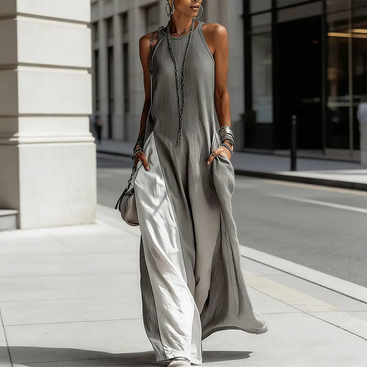 Zarella - Robe longue color block au toucher doux