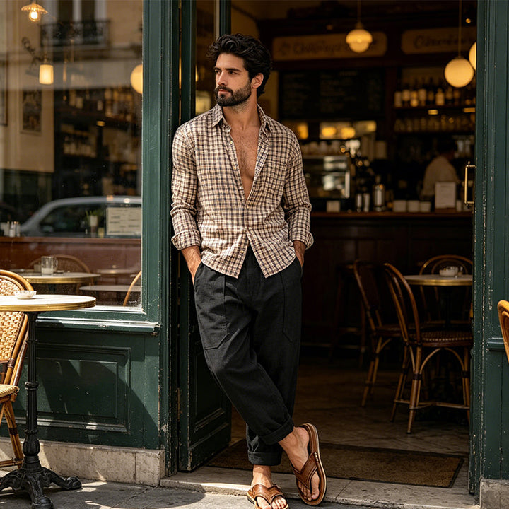Halston - Pantalon décontracté en lin mélangé