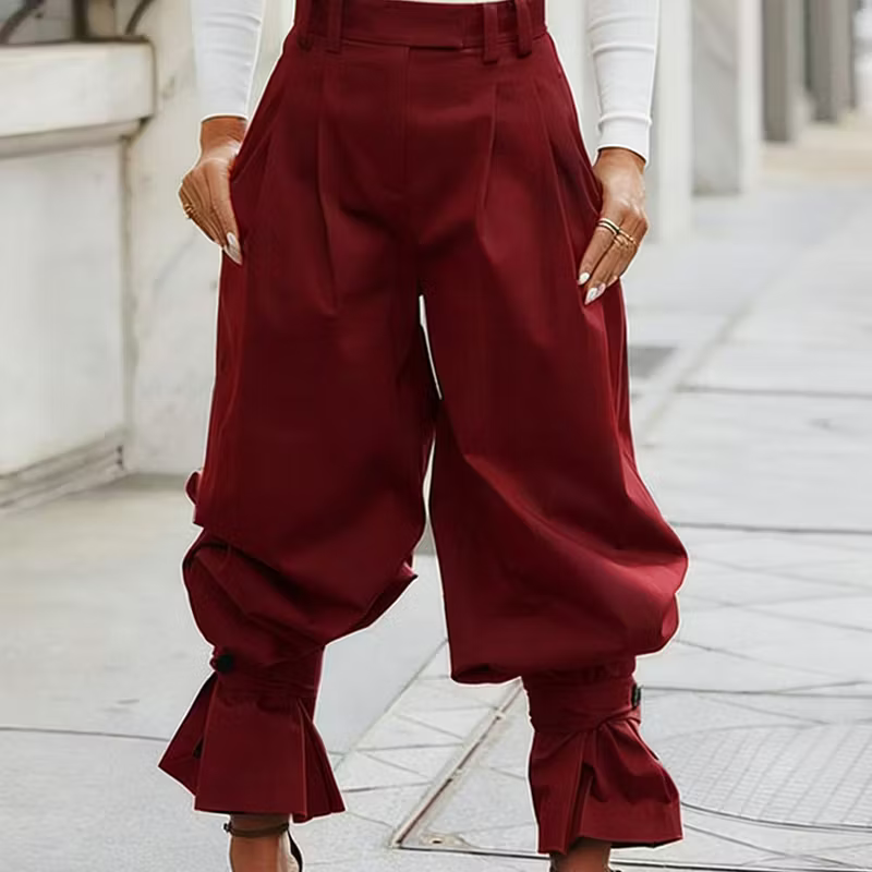 Dianella - Pantalon taille haute à volants