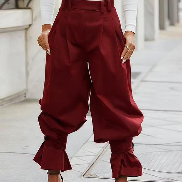 Dianella - Pantalon taille haute à volants