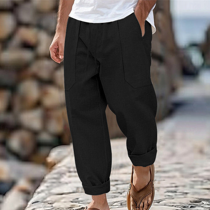 Halston - Pantalon décontracté en lin mélangé