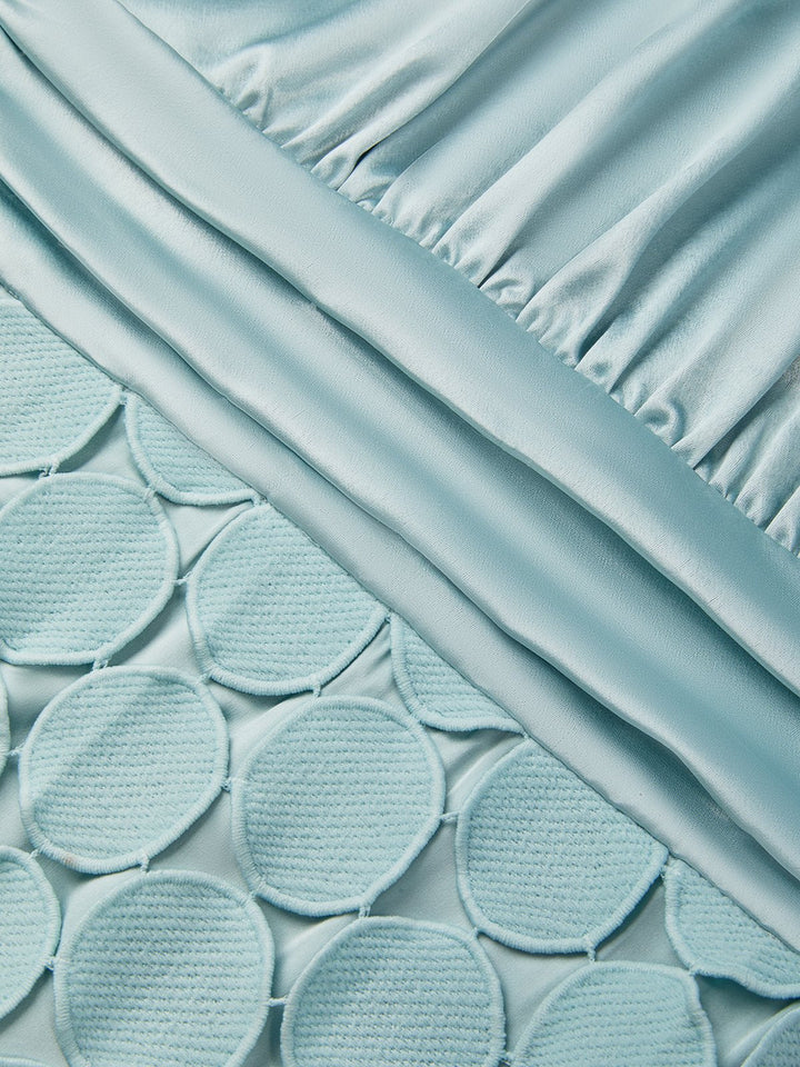 Kateline - Robe midi à encolure américaine de luxe