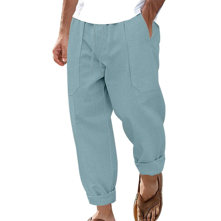 Halston - Pantalon décontracté en lin mélangé