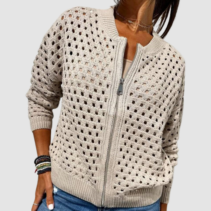 Kaelina - Cardigan zippé doux au toucher