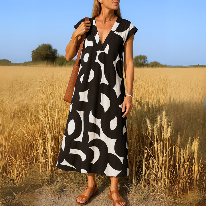 Tallisia - Robe midi à col V au toucher doux
