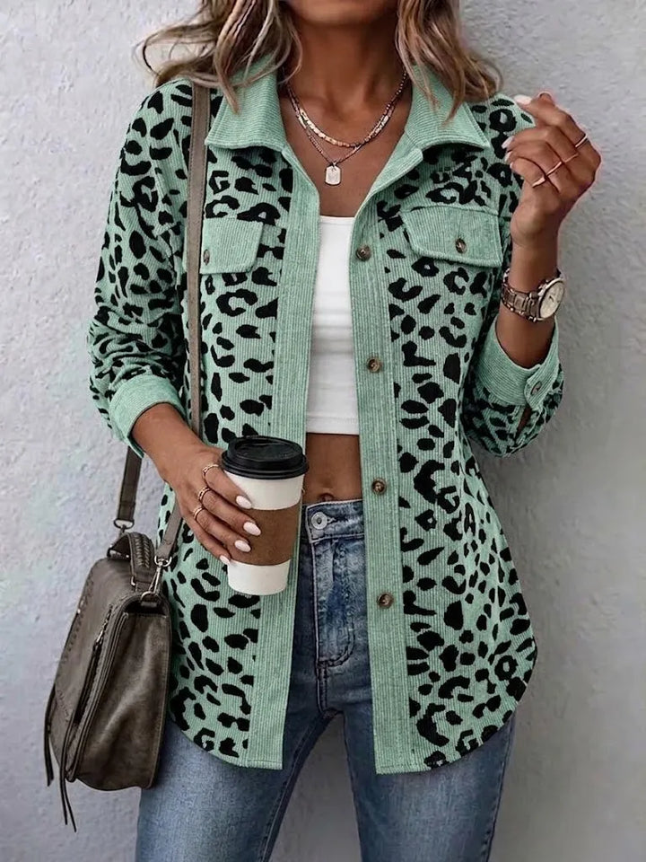 Miressia - Cardigan boutonné à imprimé animalier