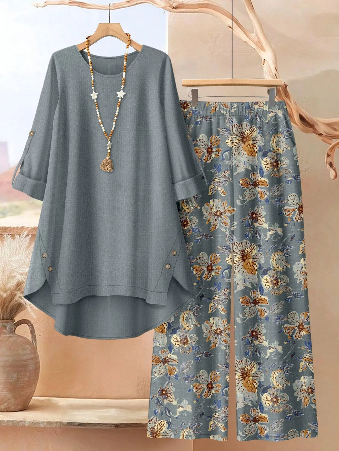 Rosette - Ensemble tunique superposée et aérienne & pantalon ample