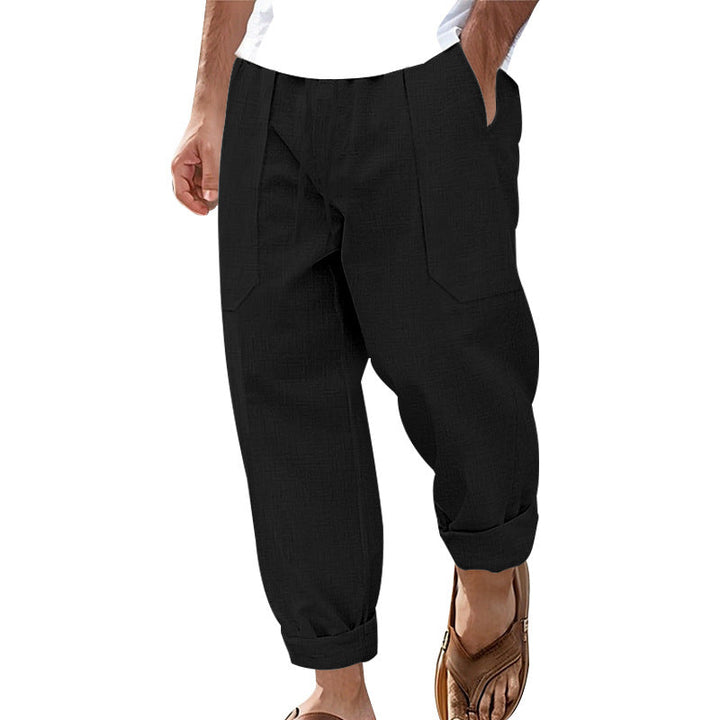 Halston - Pantalon décontracté en lin mélangé