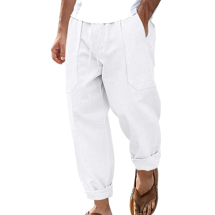 Halston - Pantalon décontracté en lin mélangé