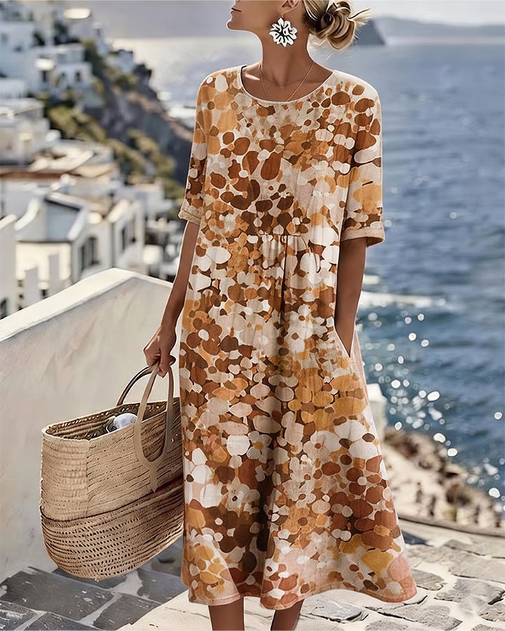 Adria - Robe midi trapèze au toucher doux