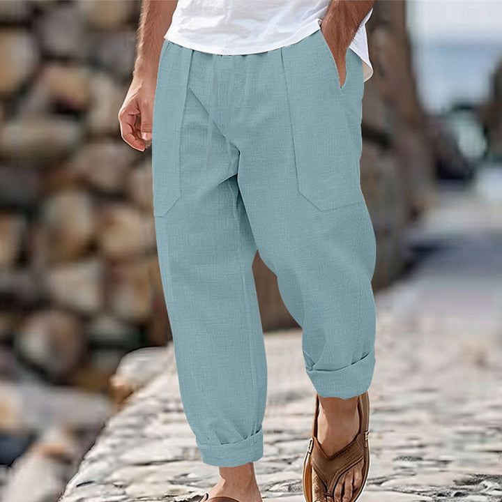 Halston - Pantalon décontracté en lin mélangé