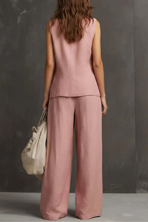 Heloise - Ensemble gilet aéré et pantalon large