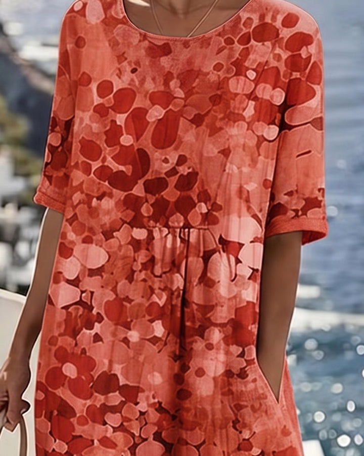 Adria - Robe midi trapèze au toucher doux