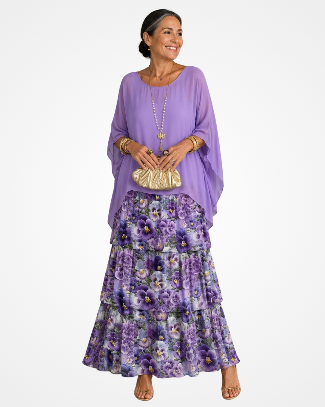 Sylvia - Robe longue fluide au toucher doux