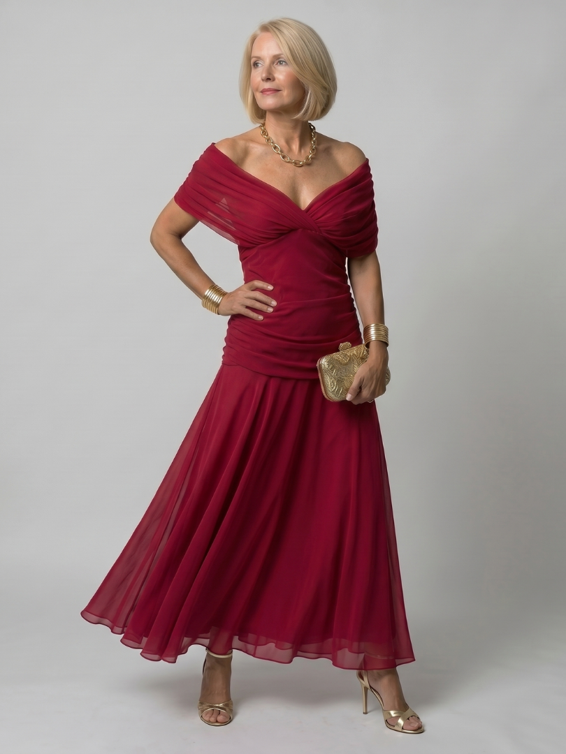 Galatea - Robe midi légère à épaules dénudées