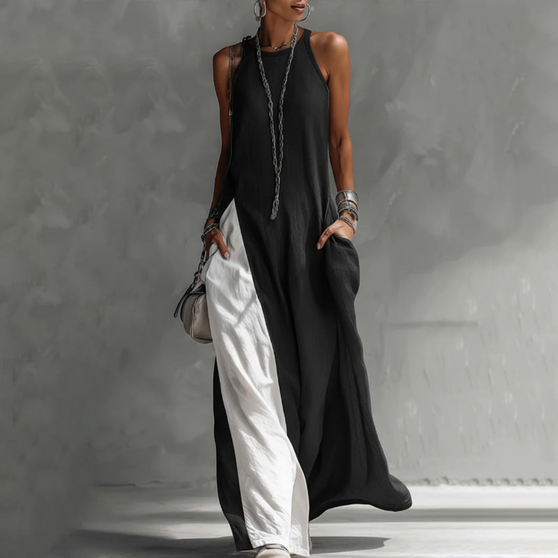 Zarella - Robe longue color block au toucher doux