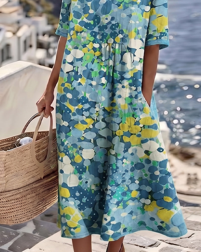 Adria - Robe midi trapèze au toucher doux