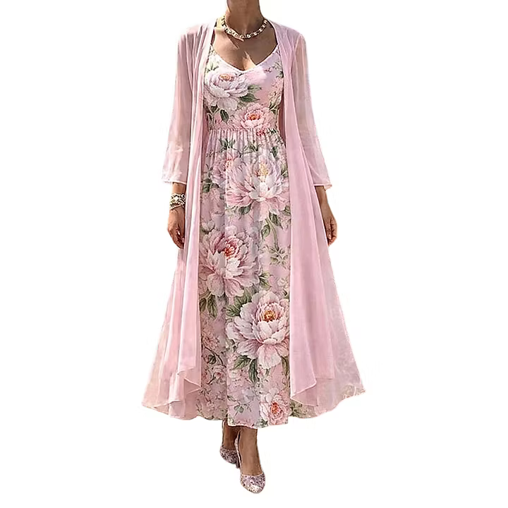 Asteria - Ensemble coordonné deux pièces à imprimé floral, longueur maxi