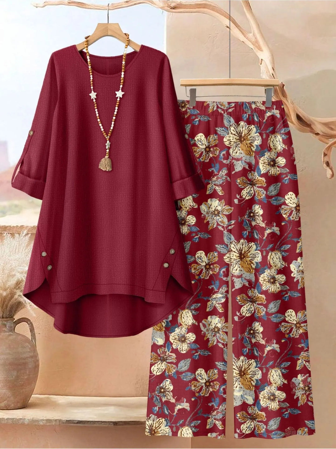 Rosette - Ensemble tunique superposée et aérienne & pantalon ample