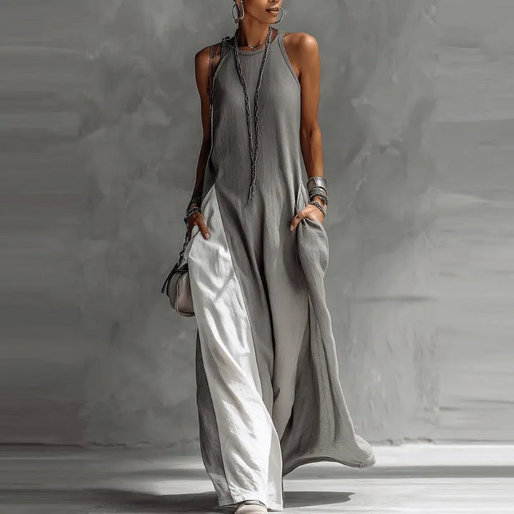 Zarella - Robe longue color block au toucher doux