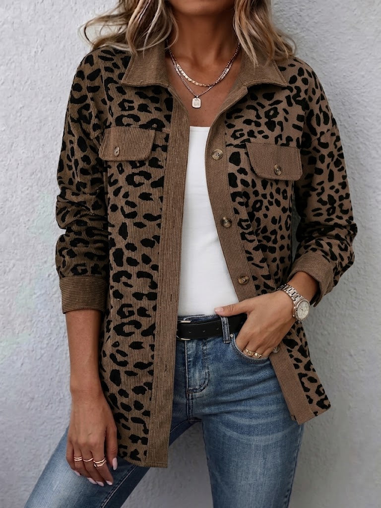 Miressia - Cardigan boutonné à imprimé animalier