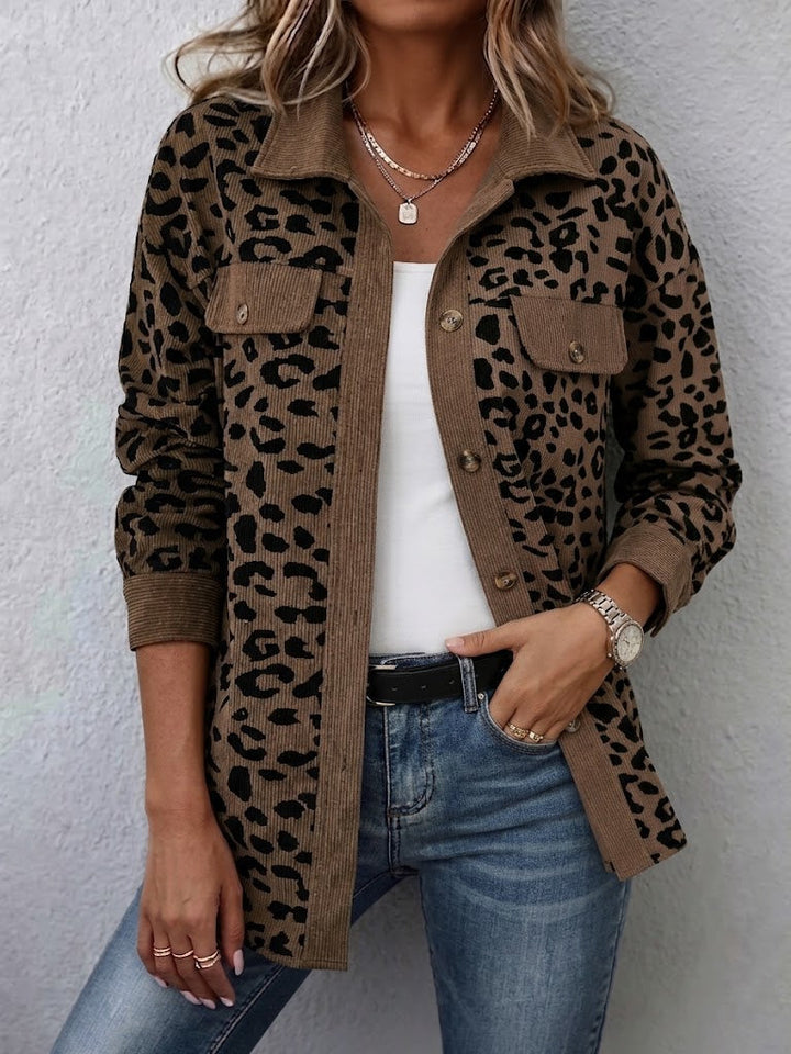 Miressia - Cardigan boutonné à imprimé animalier