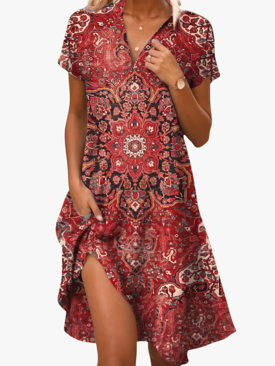 Leorine - Robe midi fleurie au toucher doux