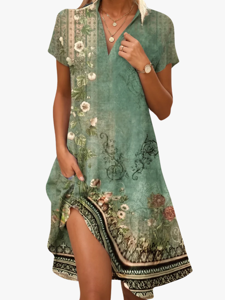 Leorine - Robe midi fleurie au toucher doux
