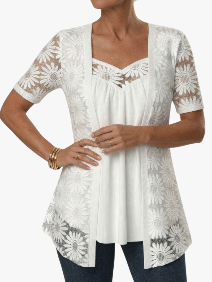 Lucette - Blouse élégante avec détails en dentelle