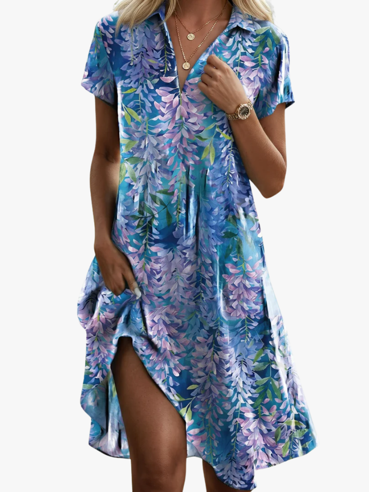 Leorine - Robe midi fleurie au toucher doux