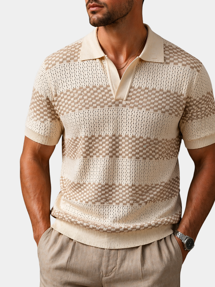 Alden - Polo en maille texturée