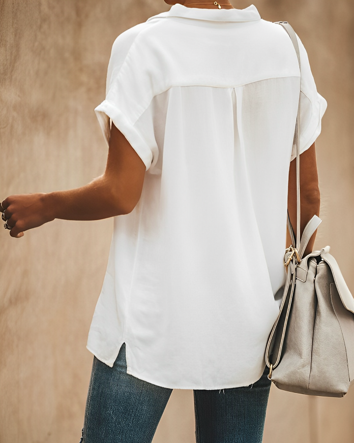 Katina - Blouse à collerette à manches courtes au toucher doux