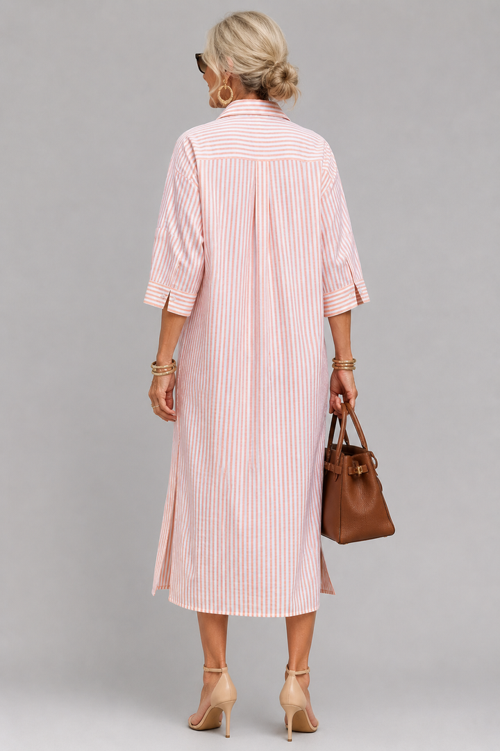 Rosabella - Robe midi ceinturée infroissable