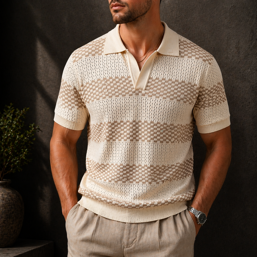 Alden - Polo en maille texturée