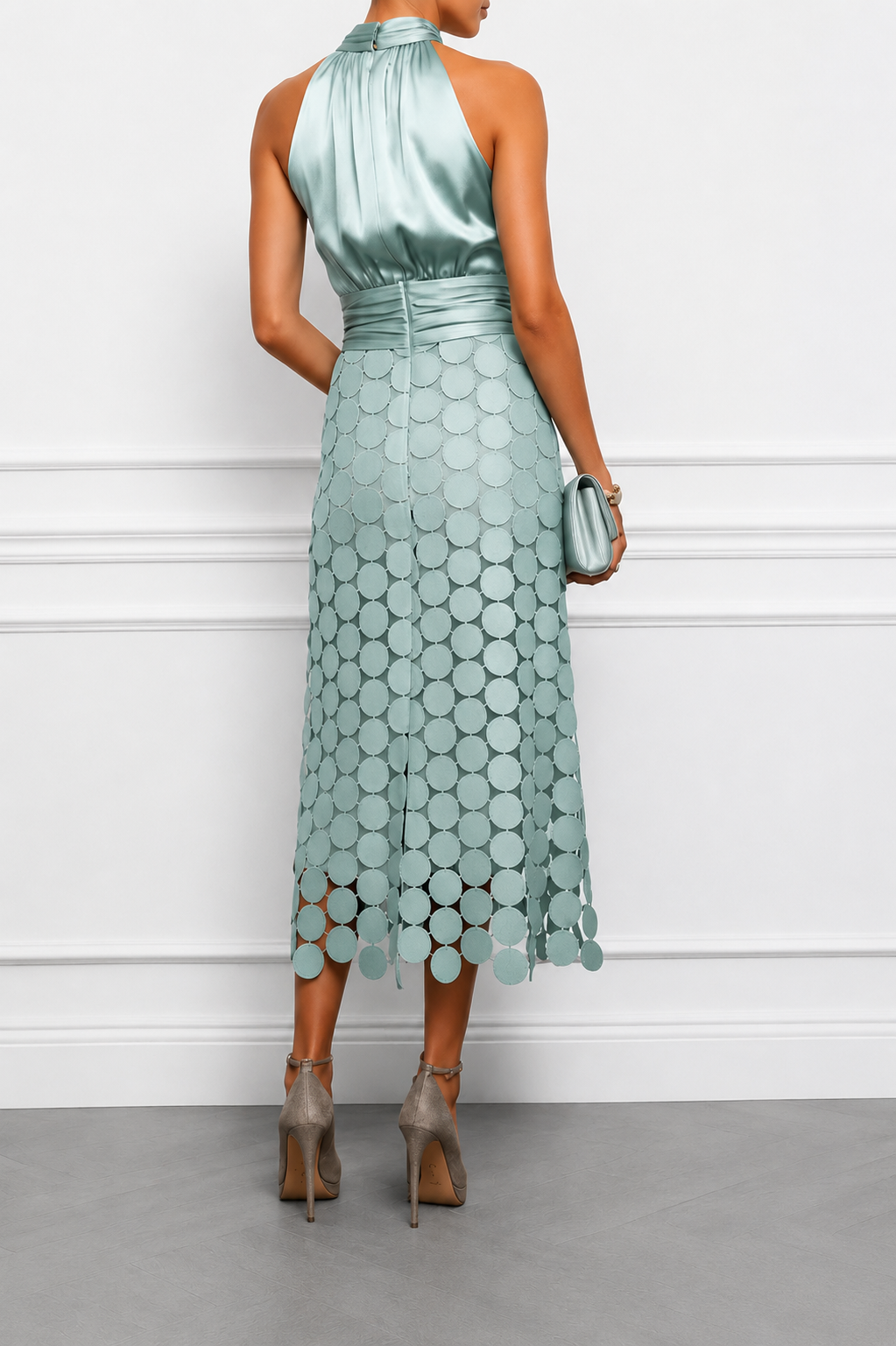Amabel - Robe midi de luxe à encolure américaine