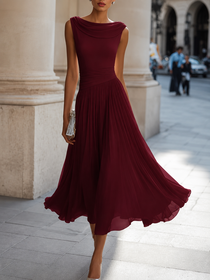 Carissa - Robe midi drapée élégante