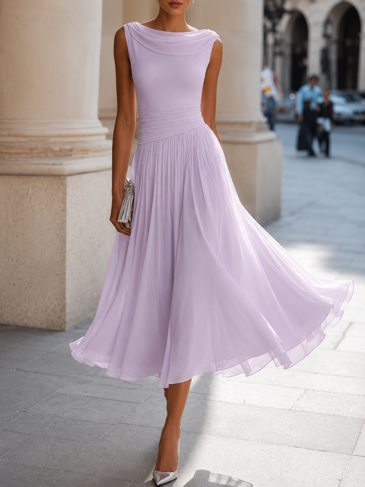 Carissa - Robe midi drapée élégante