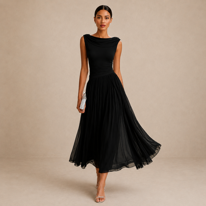 Carissa - Robe midi drapée élégante