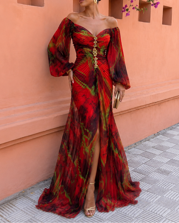 Avalora - Robe longue élégante à motif floral