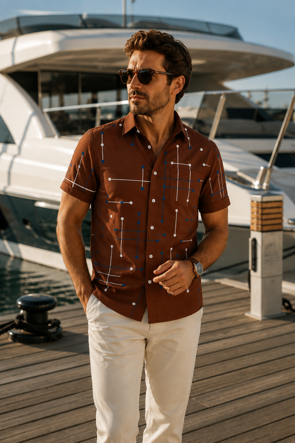 Norbridge - Chemise de plage pour homme au toucher doux