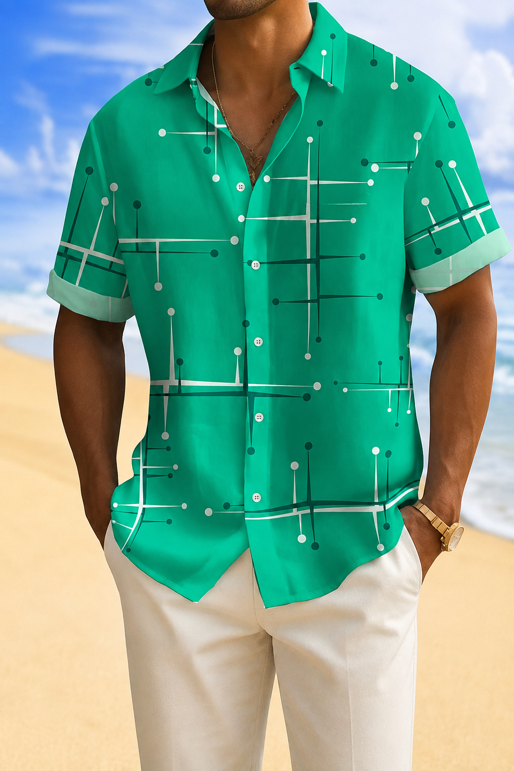 Norbridge - Chemise de plage pour homme au toucher doux