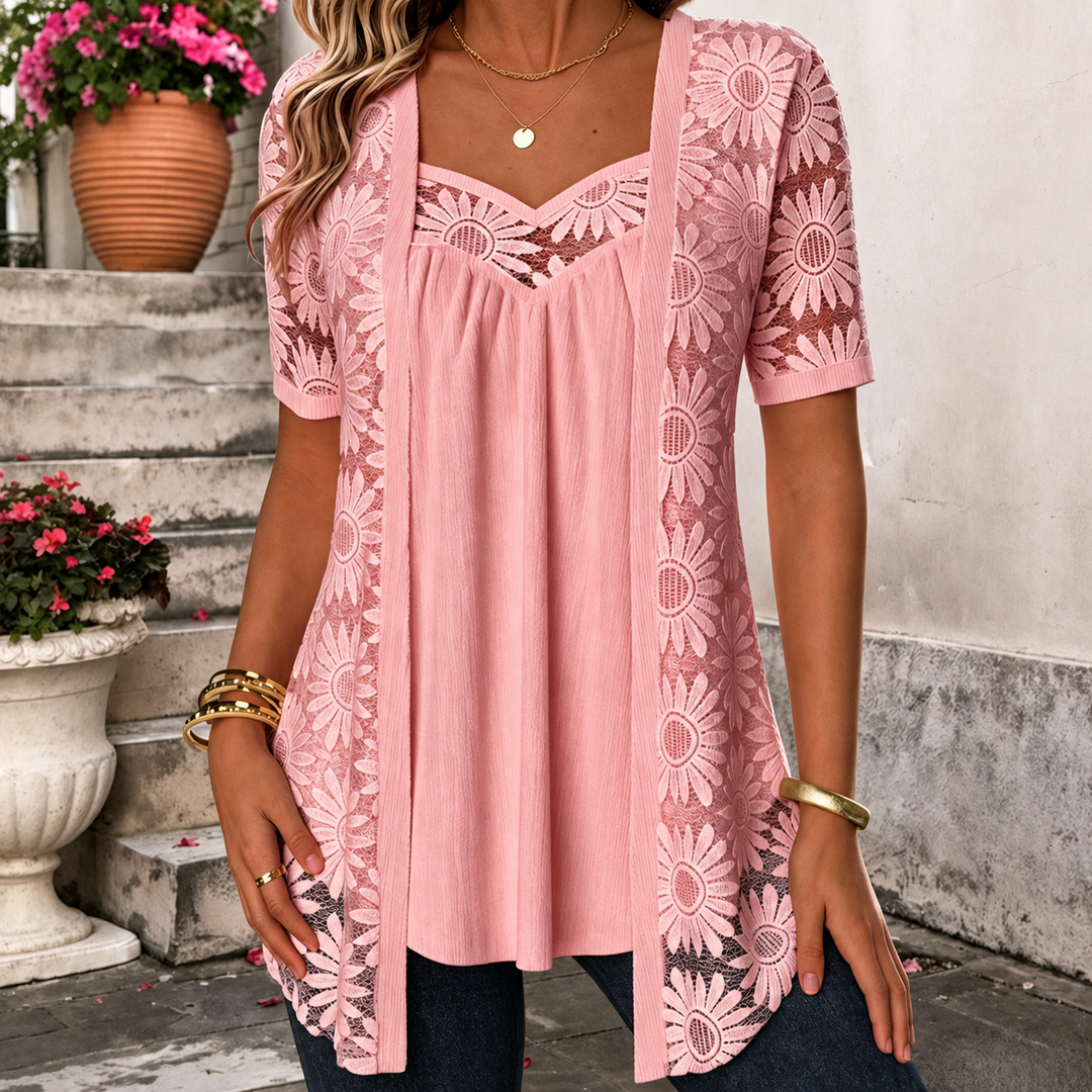 Lucette - Blouse élégante avec détails en dentelle