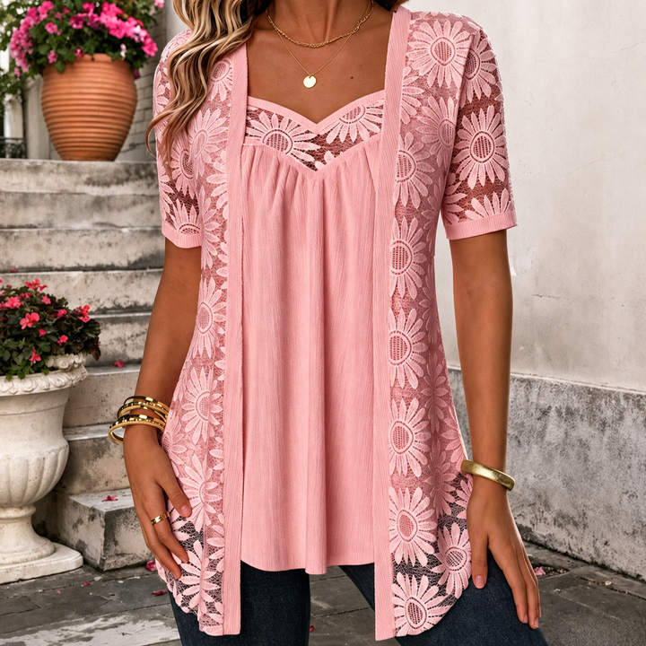 Lucette - Blouse élégante avec détails en dentelle