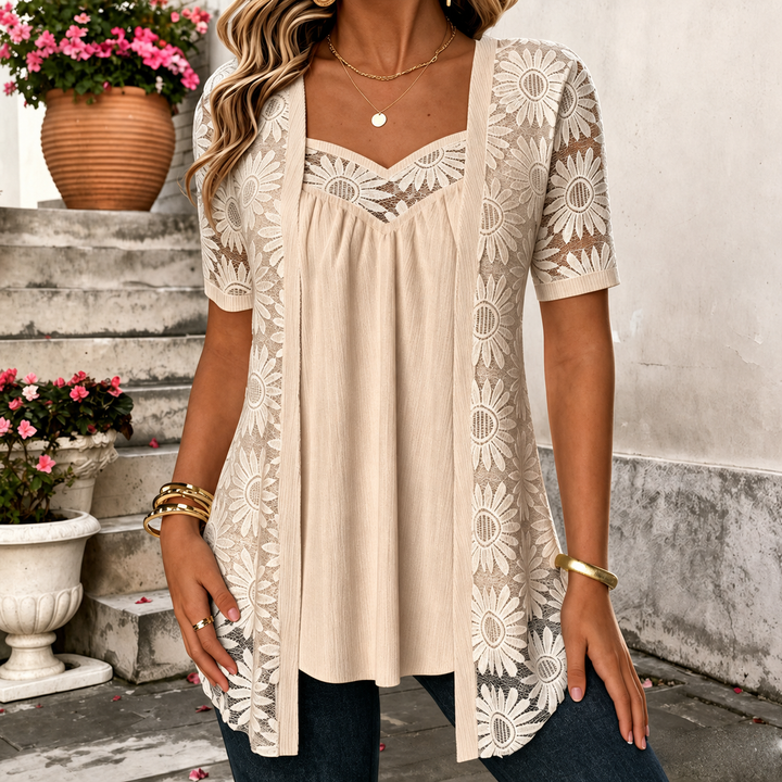 Lucette - Blouse élégante avec détails en dentelle