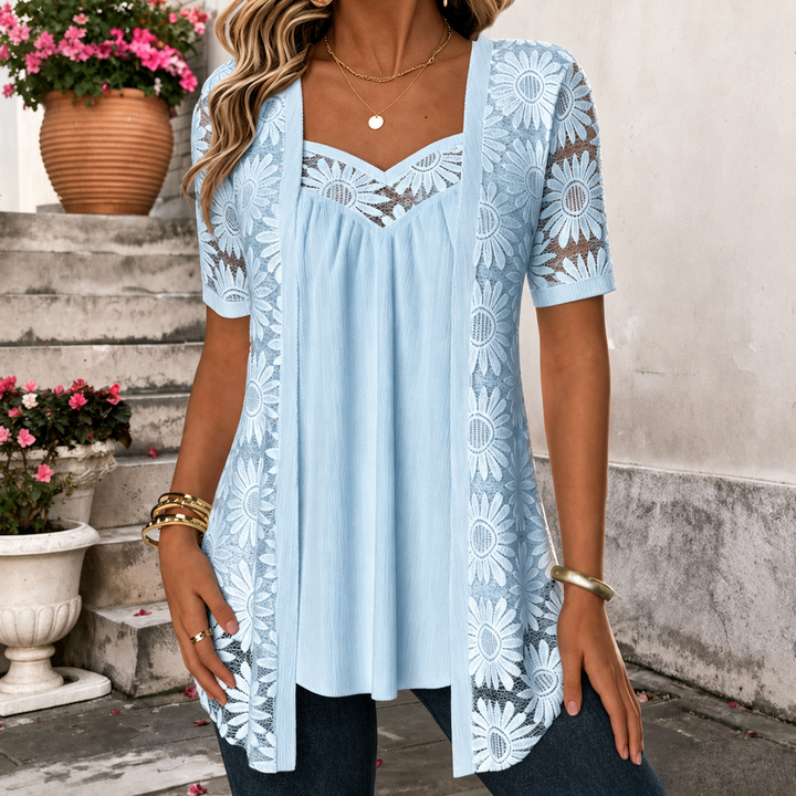 Lucette - Blouse élégante avec détails en dentelle
