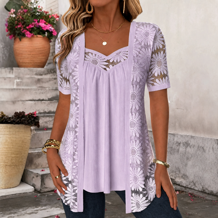 Lucette - Blouse élégante avec détails en dentelle