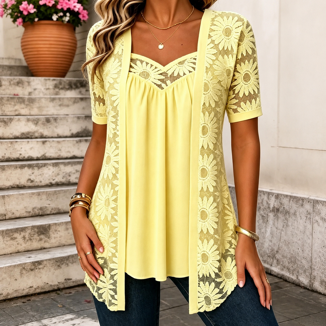 Lucette - Blouse élégante avec détails en dentelle