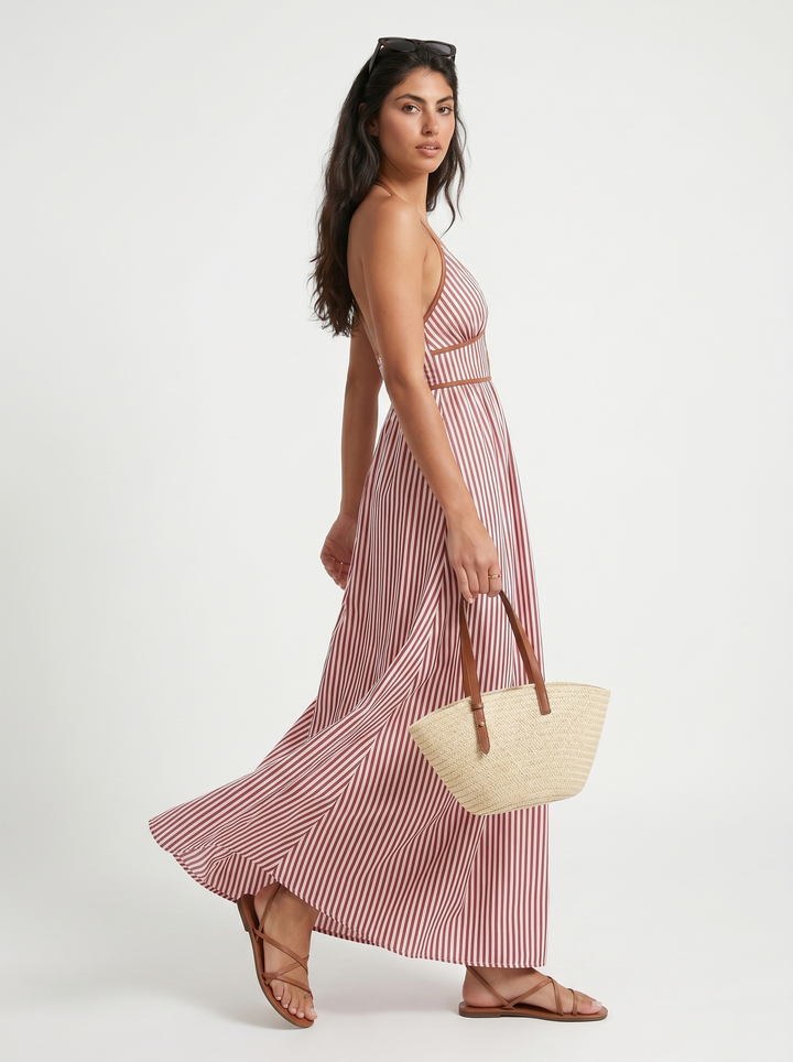 Lilliet - Robe longue sculpturale à encolure américaine