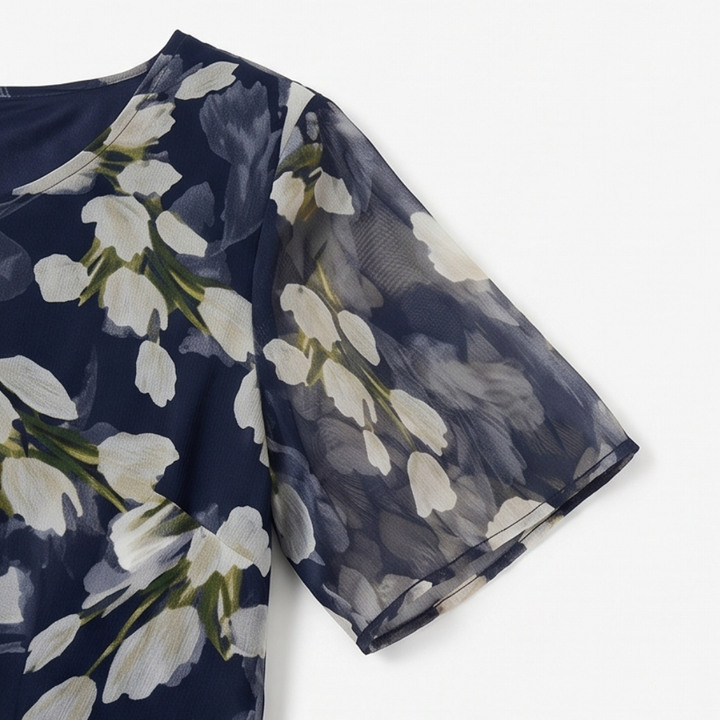Genevora - Robe midi fleurie et aérienne